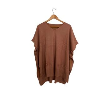 Cozy Tan Knit Poncho